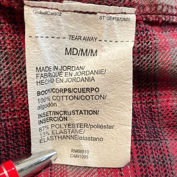 Under Armour Red and Gray Plaid Flannel Shirt Unisex - Picture 9 of 12